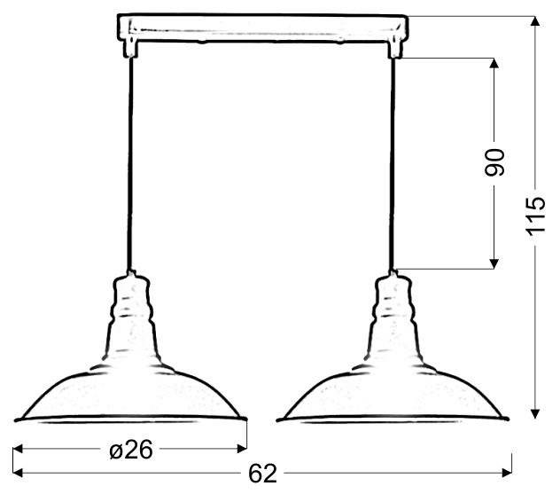 Lampa wisząca sufitowa podwójna 2x60W Consuela Candellux 32-57624