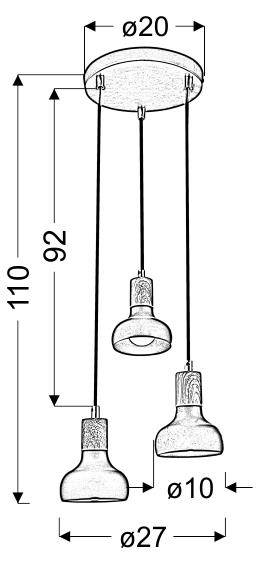Lampa sufitowa wisząca biała na talerzu 3x40W Puerto Candellux 33-62635