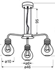 Lampa wisząca chrom druciany klosz 3x60W regulacja Gliva Candellux 33-58539