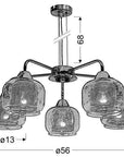 Lampa wisząca chromowa klosz z koszykiem 5x40W Ray Candellux 35-67098