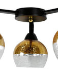 Lampa sufitowa czarno-złota szklane klosze 3x60W Cromina Gold Candellux 98-57273