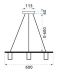 Lampa Sufitowa Potrójna Nowoczesna APP420-3CP