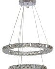 Lampa sufitowa wisząca LED 2 okręgi z kryształami Lords Candellux 31-32515