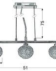 Lampa wisząca chrom szklany klosz w oplocie 3x40W Sphere Candellux 33-14023