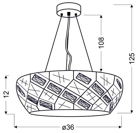 Lampa wisząca LED biała okrągła z kryształkami 24W Glance Candellux 31-64851