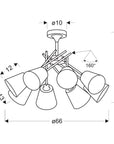 Lampa sufitowa chrom regulowana 8 Vox 38-70647