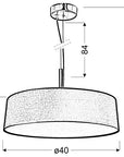 Lampa wisząca srebrzysto szara abażur tkany 3x60W Blum Candellux 31-46673