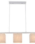 Lampa wisząca biała z lnianym abażurem 3x40W E27 Boho Candellux 33-58355