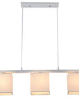 Lampa wisząca biała + beżowy tkany abażur 3x40W Boho Candellux 33-58362