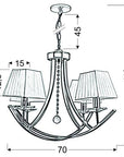 Lampa wisząca patynowa żyrandol 4xE14 Valencia 34-84555
