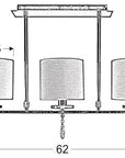 Lampa sufitowa chromowa 3x40W abażur z tkaniny Estera Candellux 33-11510