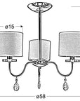 Lampa sufitowa chromowa 3x40W żyrandol + kryształy Estera Candellux 33-11664