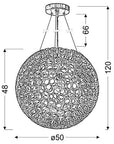 Lampa sufitowa miedziana kula z metalowych rurek E27 Abros Candellux 31-09074