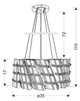 Lampa wisząca metalowy abażur z koralikami 60W Smile Candellux 31-40633
