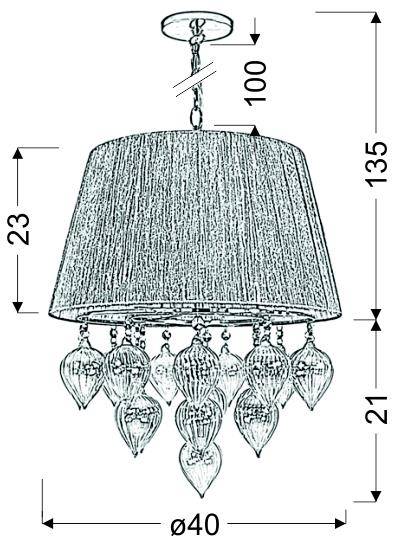 Lampa wisząca na łańcuchu szaro beżowa Elissa Candellux 33-04567