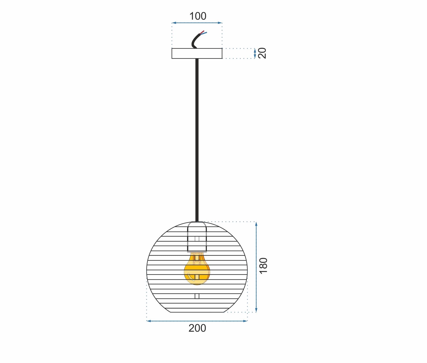 Lampa Sufitowa Metalowa Okrągła Kula App336-1cp Czarna