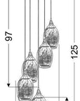 Lampa sufitowa wisząca chromowa talerz 5x60W Marina Candellux  35-60198