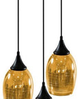 Lampa wisząca czarno-złota lustrzane klosze 3x60W Marina Candellux 33-58010