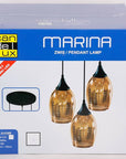Lampa wisząca czarno-miedziana lustrzane klosze 3x60W Marina Candellux 33-51608