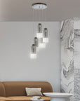 Lampa wisząca sufitowa srebrna szklane klosze 5x60W Libano Candellux 35-51813