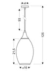 Lampa wisząca szklana regulowana srebrna E27 60W Celia Candellux 31-51561