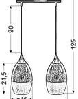 Lampa sufitowa wisząca srebrna regulowana 2x60W E27 Celia 32-51578