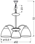 Lampa wisząca satynowa 3x60W szklane klosze Uli Candellux 33-66152
