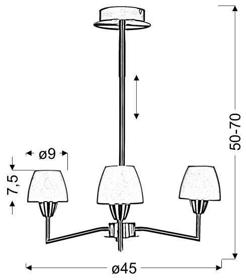 Lampa wisząca sufitowa 3X40W G9 Nikiel mat TOGO 33-10639