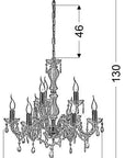 Żyrandol z kryształkami złoty 8xE14 Maria Teresa Candellux 38-94653