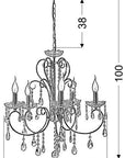 Lampa wisząca chromowa z kryształami żyrandol 5x40W Aurora Candellux 35-96152