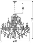 Lampa wisząca chromowa z kryształami żyrandol 15x40W Aurora Candellux 30-97586