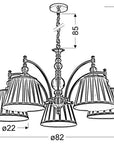 Lampa wisząca patynowa regulowan łańcuch 5x40W E14 Austin Candellux 35-13859