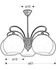 Żyrandol 5xE27 51cm patyna miedź ORBIT 35-69368