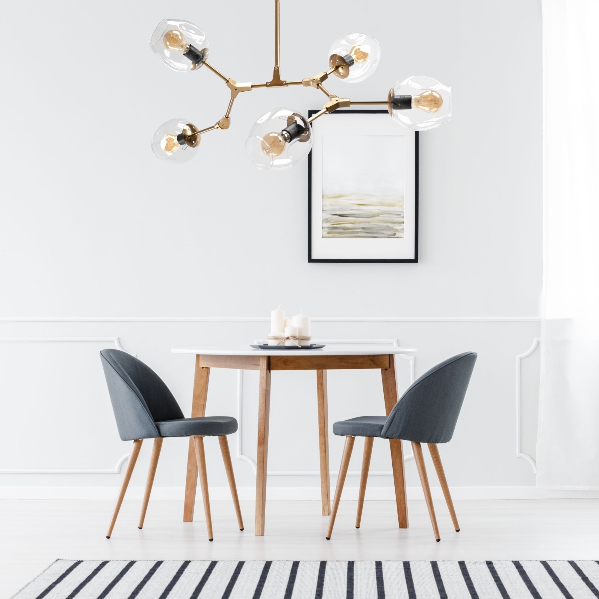 Lampa Wisząca Szklane Kule 5 Ramion APP506-5C Złota