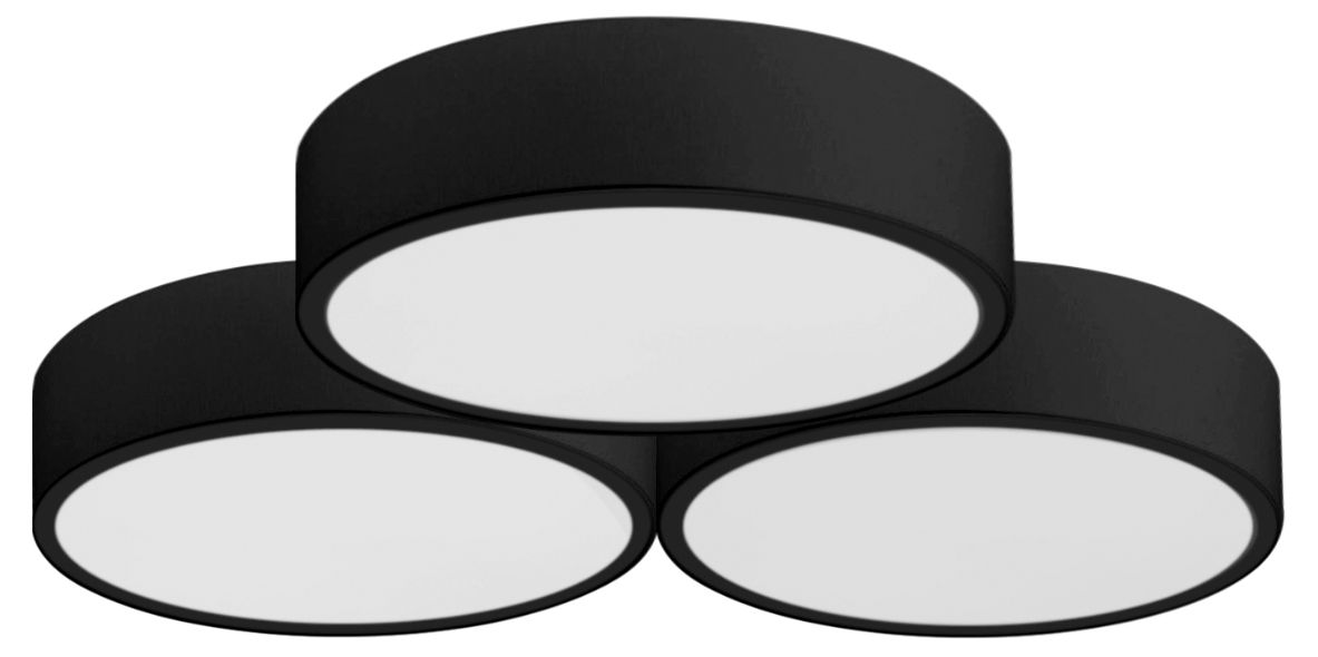 Lampa Plafon APP878-C Triple 3x40cm Czarna