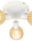 Lampa sufitowa Atarri Candellux 98-68118 plafon  biały drewno 3xE14