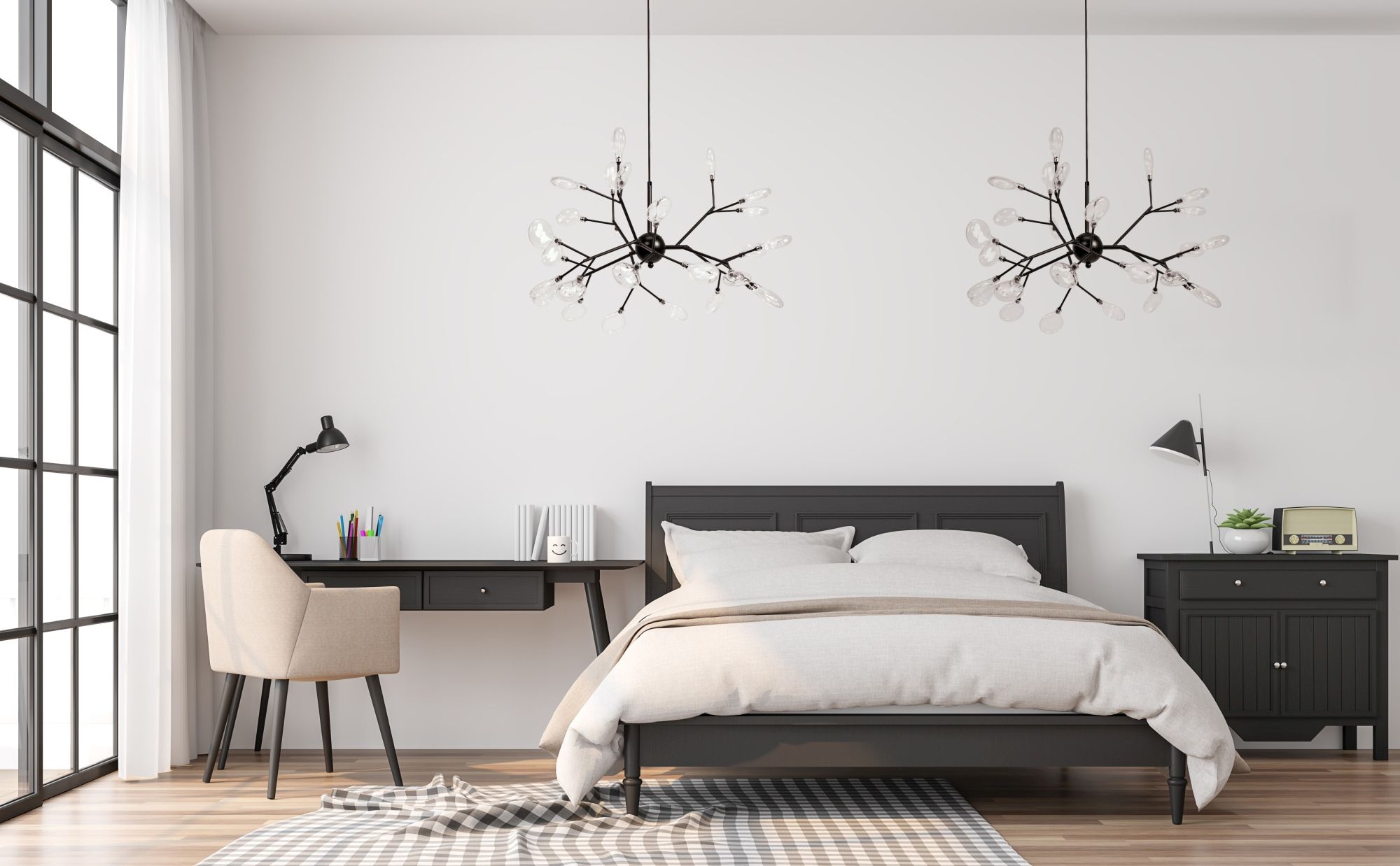 Lampa wisząca drzewko 27  APP590-CP Czarna