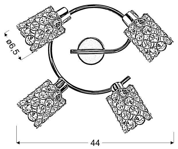 Lampa sufitowa spirala 4X40W G9 mosiądz YORK 98-07230