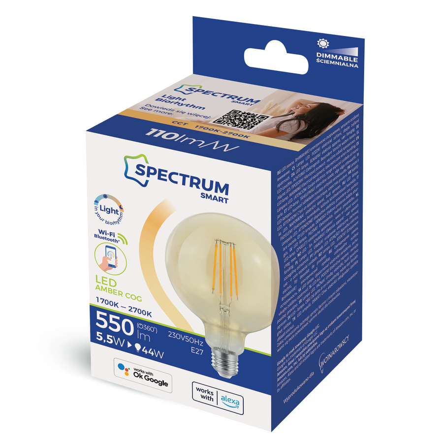 Żarówka Smart LED  E-27 230V 5,5W CCT DIMM Edison 14530