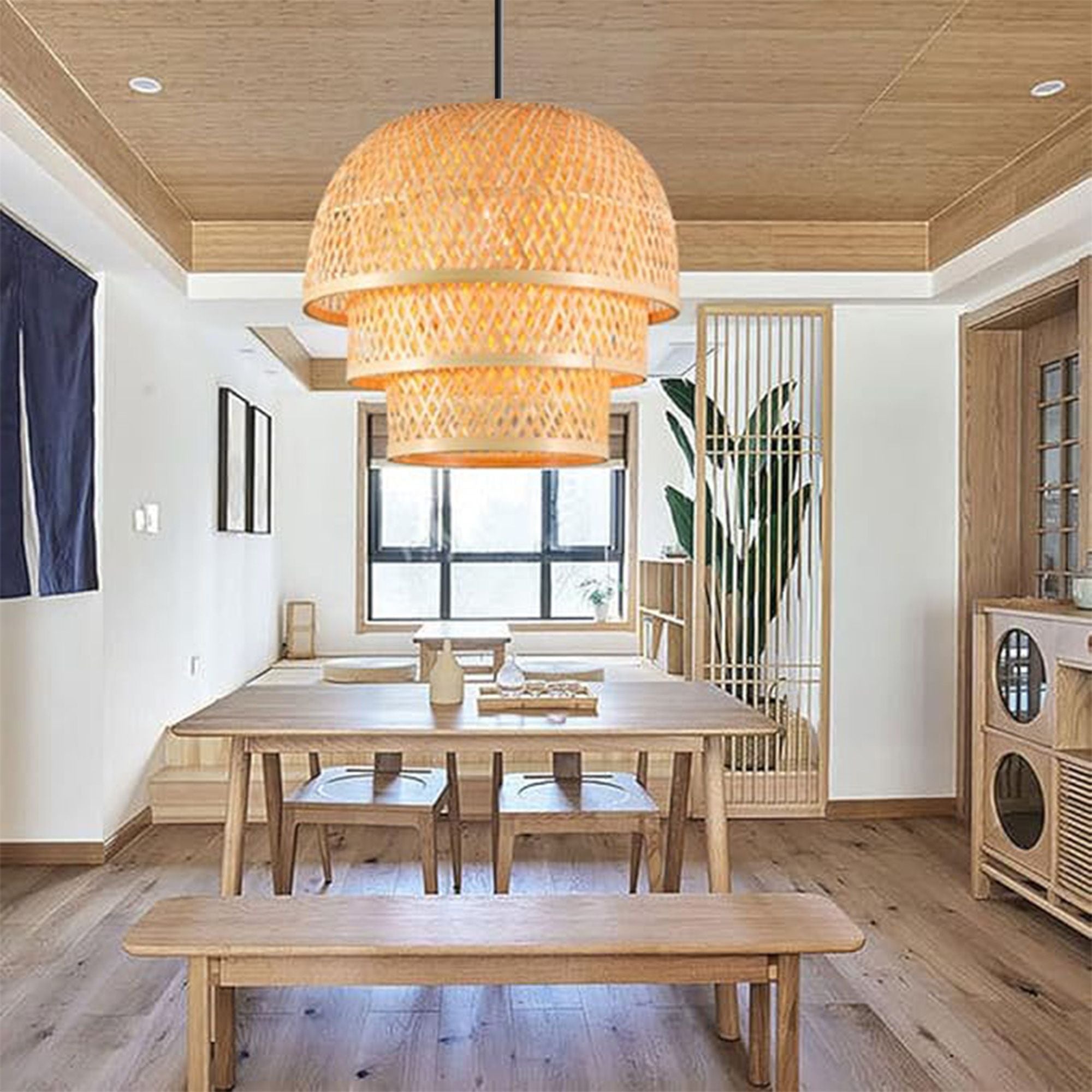 Lampa Wisząca Bambusowa APP1629-1CP 4