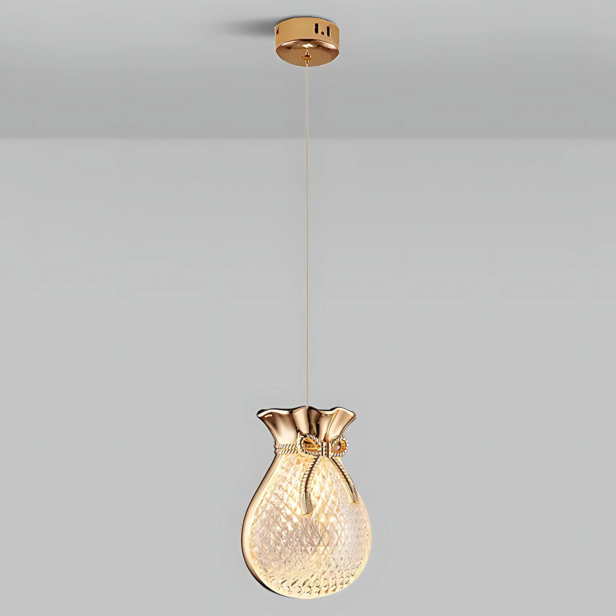 LAMPA SUFITOWA WISZĄCA LHJ107-1CP JASNE RÓŻOWE ZŁOTO 8