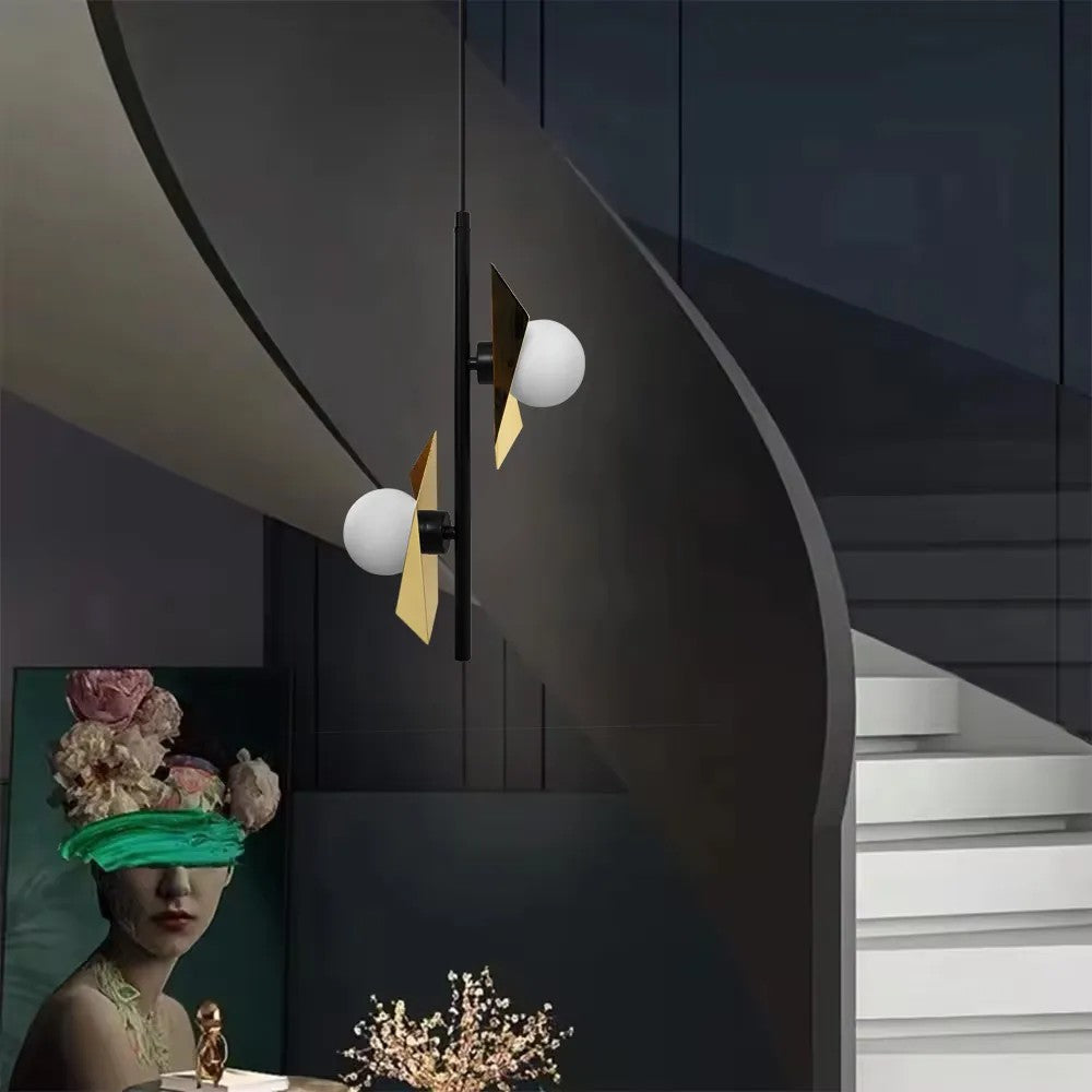 LAMPA SUFITOWA WISZĄCA APP1410-CP CZARNO/ZŁOTA 8
