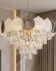Lampa Wisząca Z Kryształami SWE084-CP 60cm Złota 8