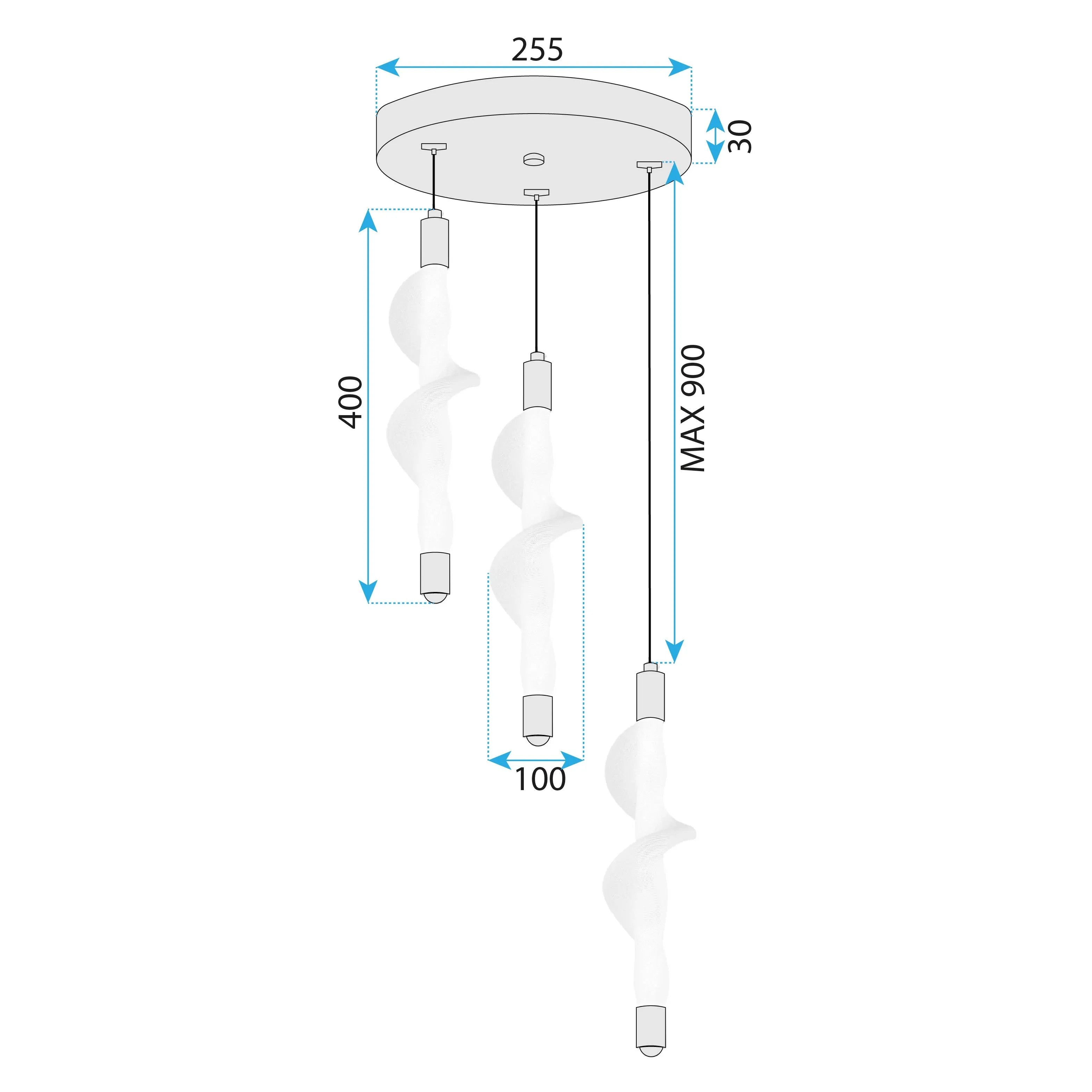 LAMPA WISZĄCA LED G009-3CPR BIAŁY/ZŁOTY 8
