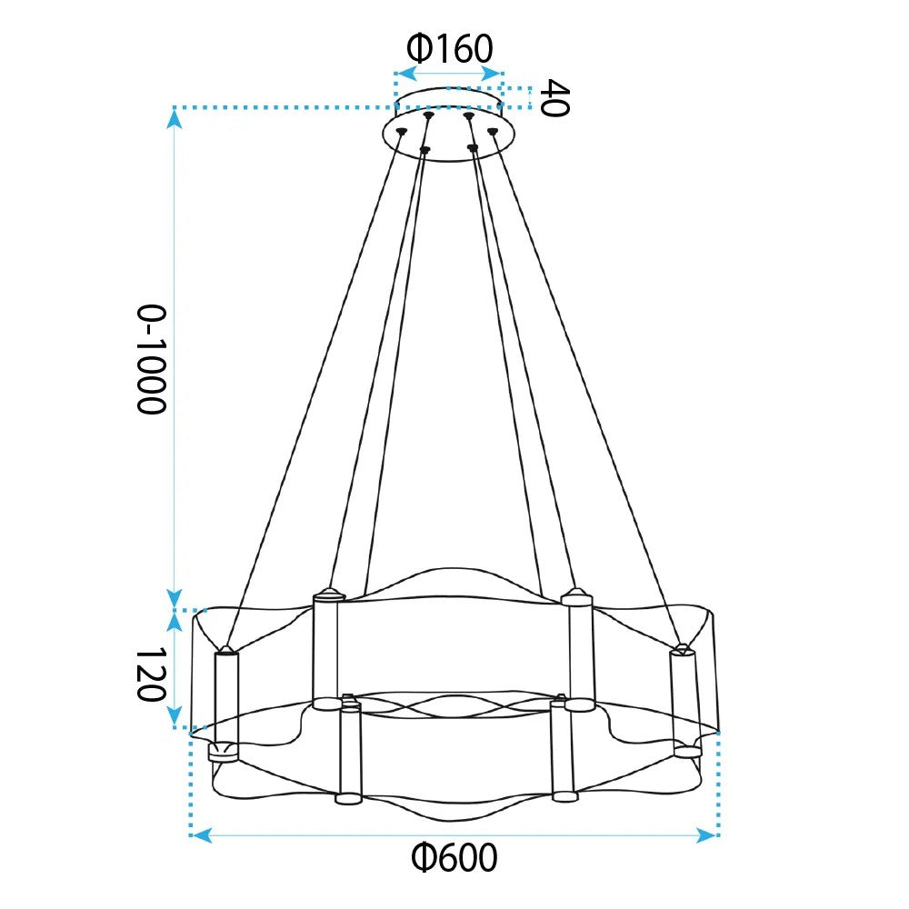 LAMPA SUFITOWA WISZĄCA G151-CP ZŁOTA 8