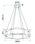 LAMPA SUFITOWA WISZĄCA G151-CP ZŁOTA 8