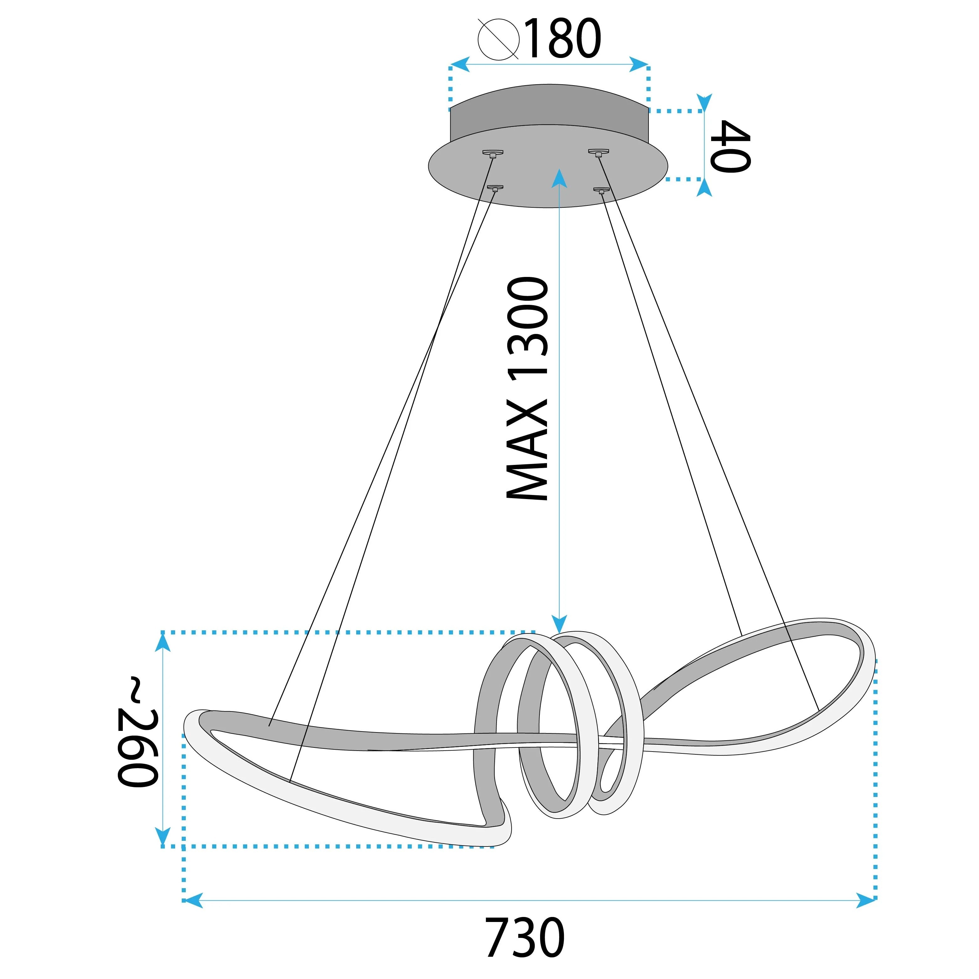 LAMPA WISZĄCA LED LHJ036-CP ZŁOTA 8