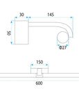 Kinkiet Łazienkowy LED APP1882-1W 60cm CHROM 8