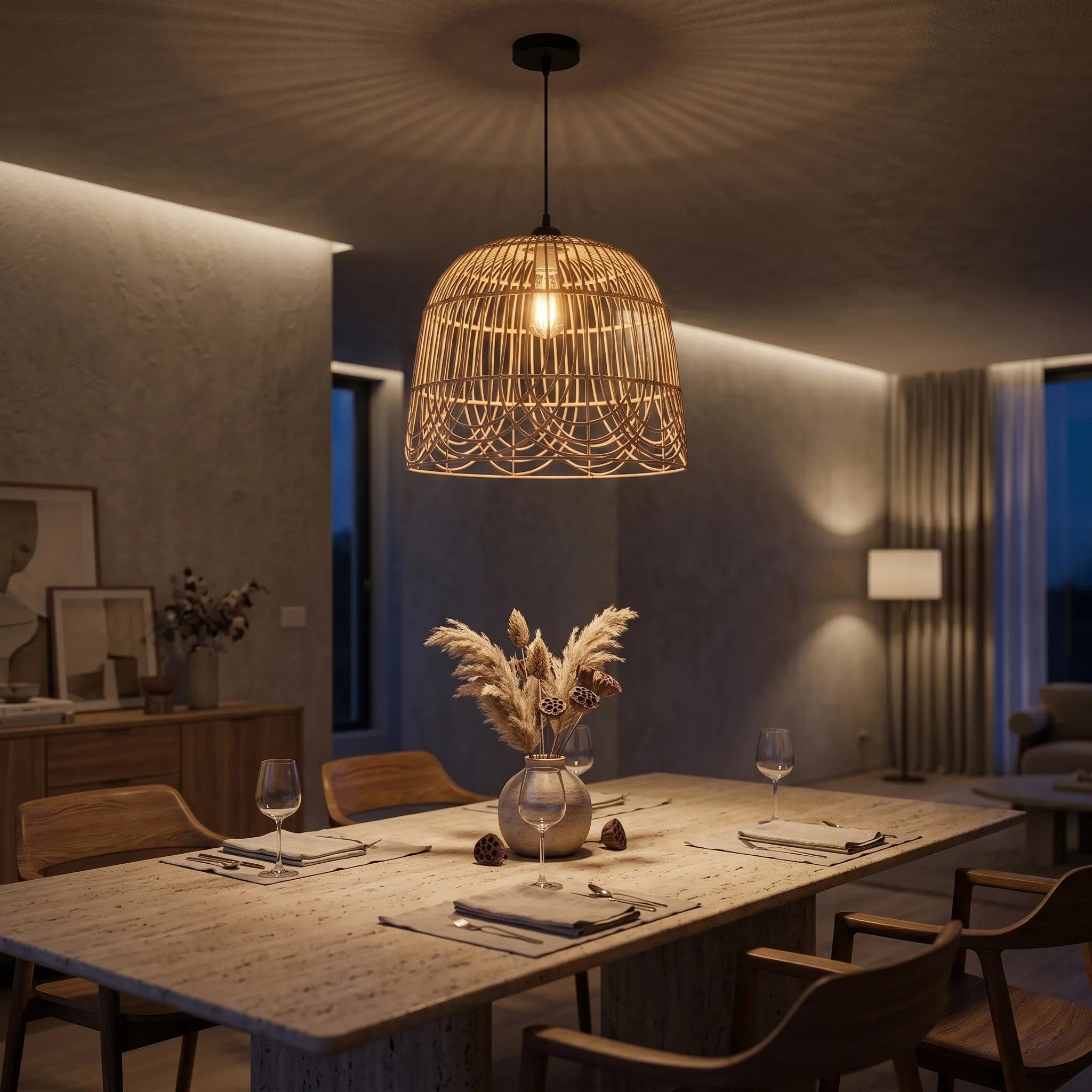 LAMPA SUFITOWA WISZĄCA NATURAL BOHO APP1352-1CP 40 Cm 8