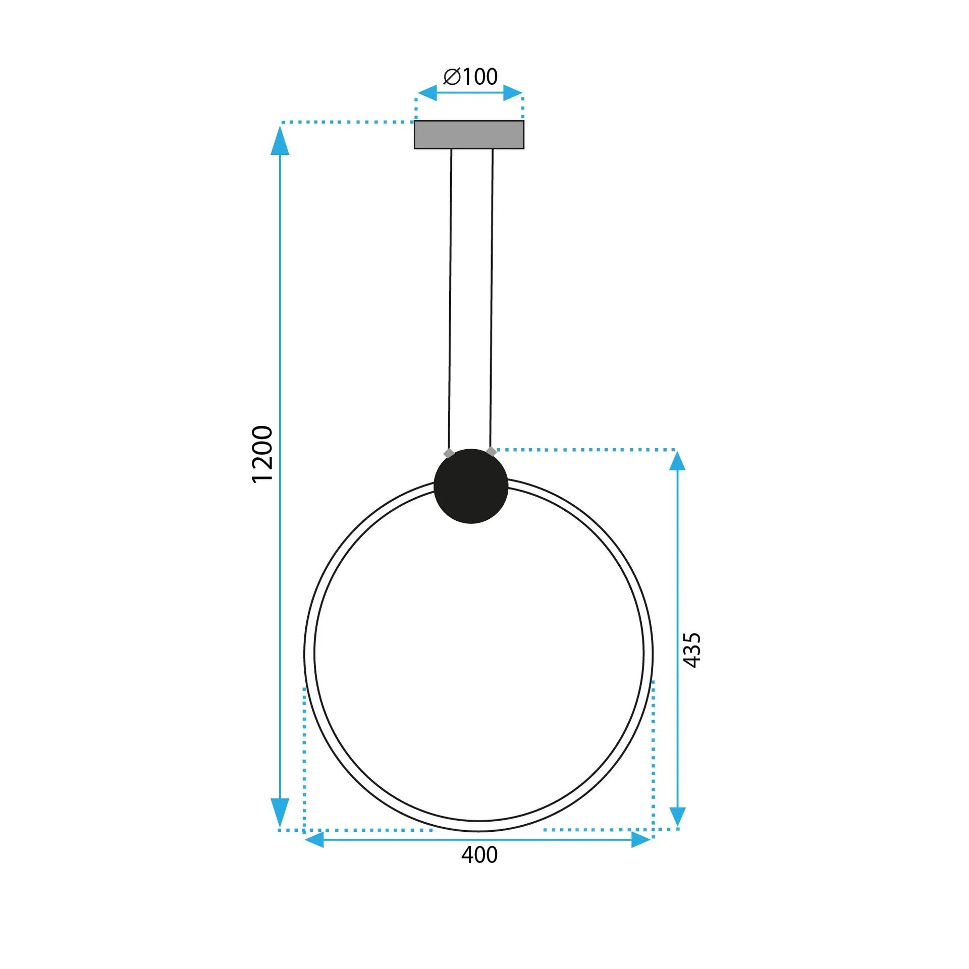 LAMPA SUFITOWA WISZĄCA LED APP1395-CP BLACK 40cm 8
